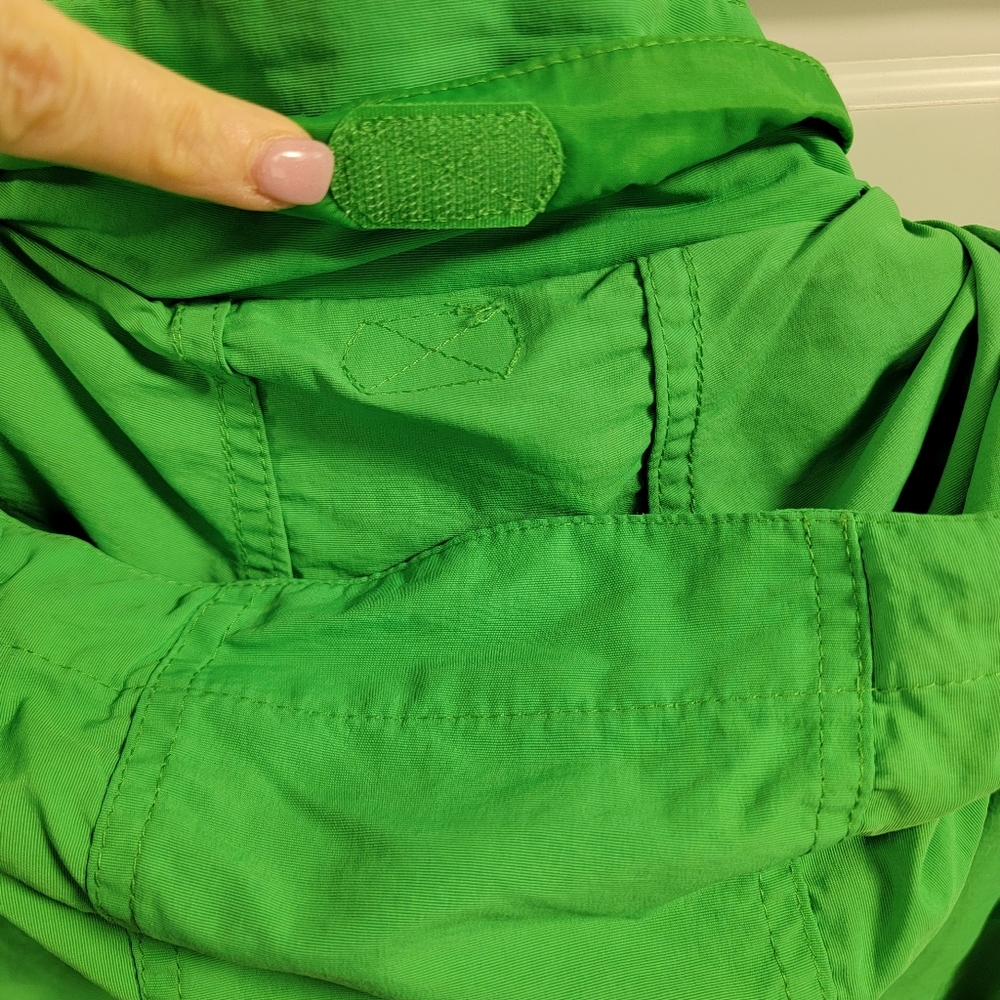 Lands End Womens Size S Rain Jacket Windbreaker Green Nylon Hooded Lightweight - Picture 9 of 16
